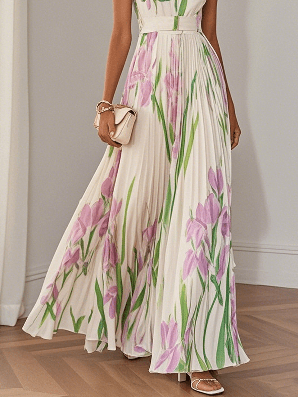Women's floral chiffon maxi dress | Elegant summer gown for special occasions 6