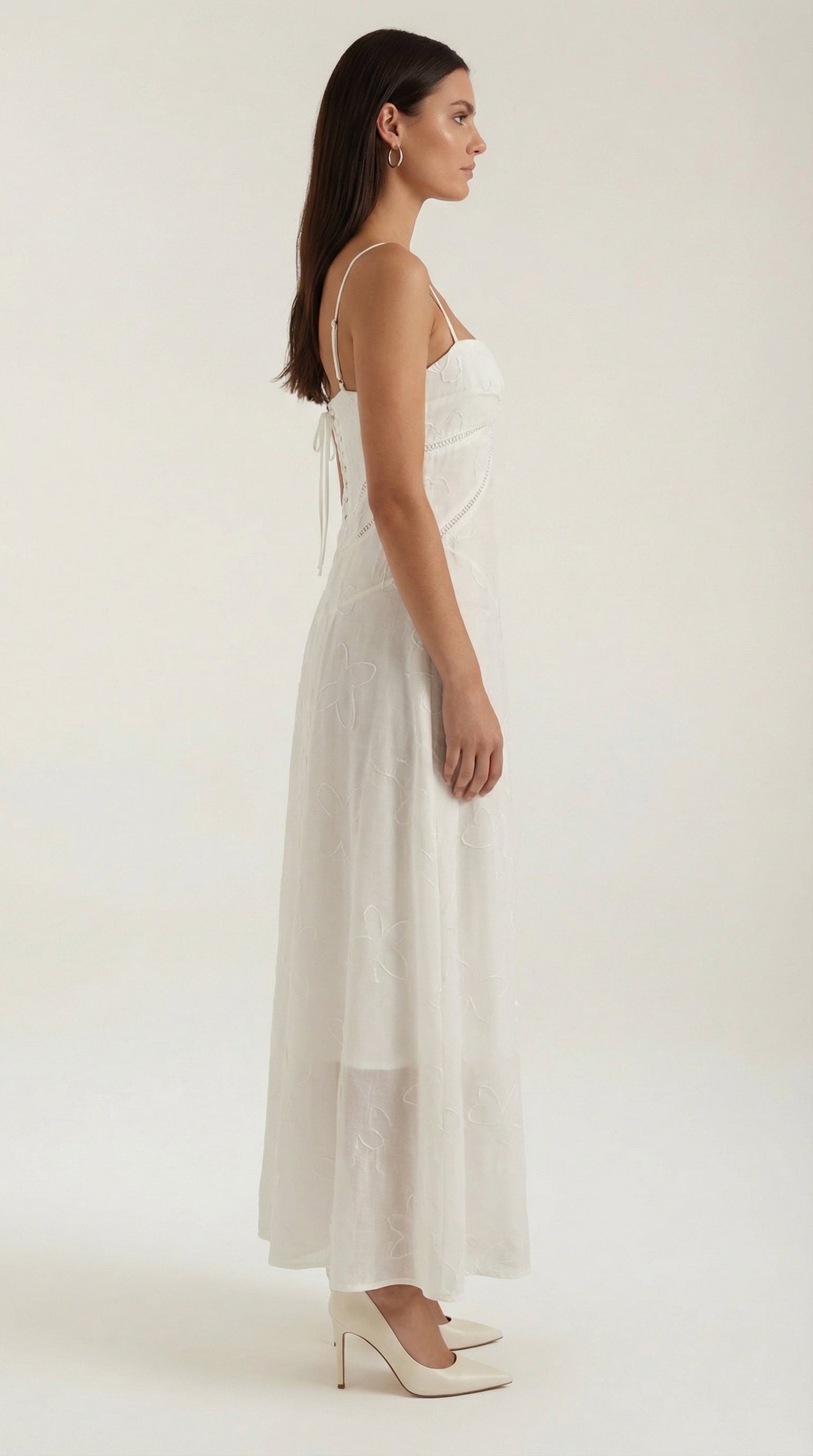 Women's floral jacquard maxi dress | Elegant sweetheart neckline evening gown 1
