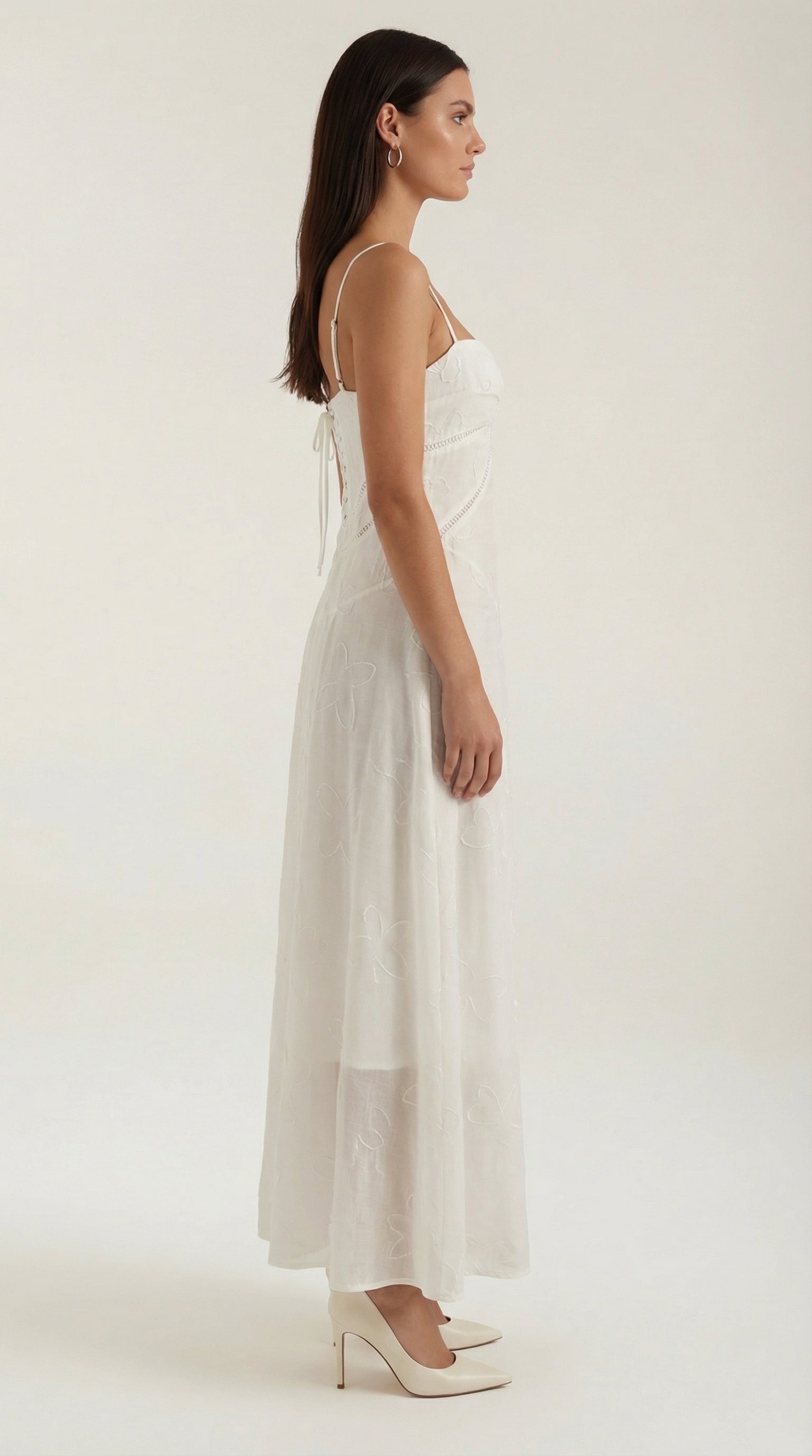 Women's floral jacquard maxi dress | Elegant sweetheart neckline evening gown 1
