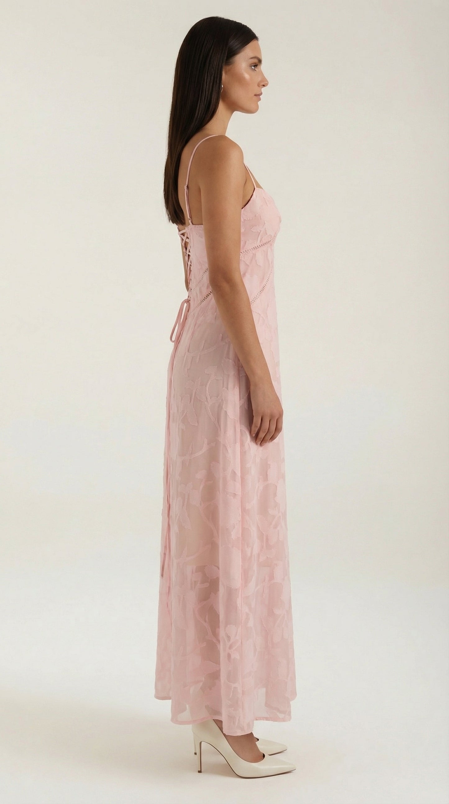 Women's floral jacquard maxi dress | Elegant sweetheart neckline evening gown 6