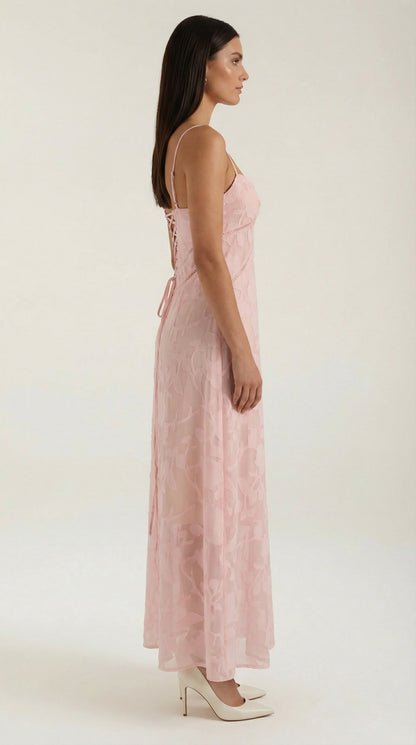 Women's floral jacquard maxi dress | Elegant sweetheart neckline evening gown 6