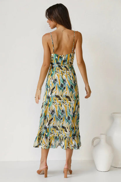 Women's floral lightweight midi dress | Stylish summer spaghetti strap dress 5