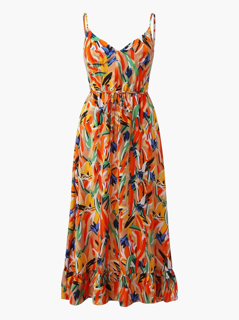 Women's floral lightweight midi dress | Stylish summer spaghetti strap dress 8