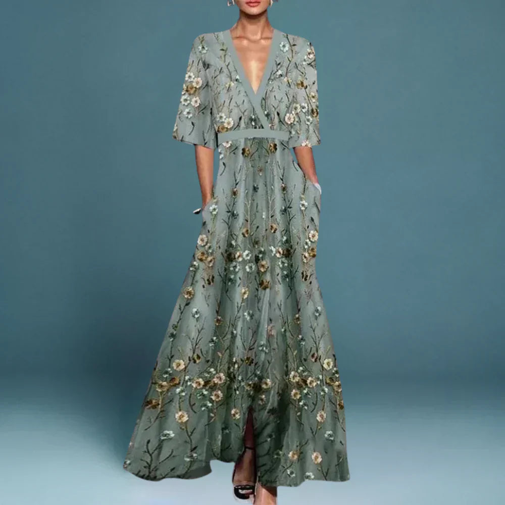 Women's floral maxi dress | Elegant summer evening gown 0