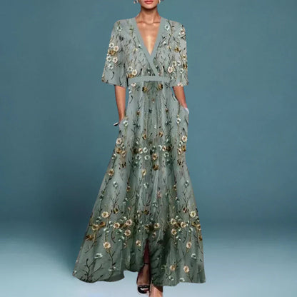 Women's floral maxi dress | Elegant summer evening gown 0