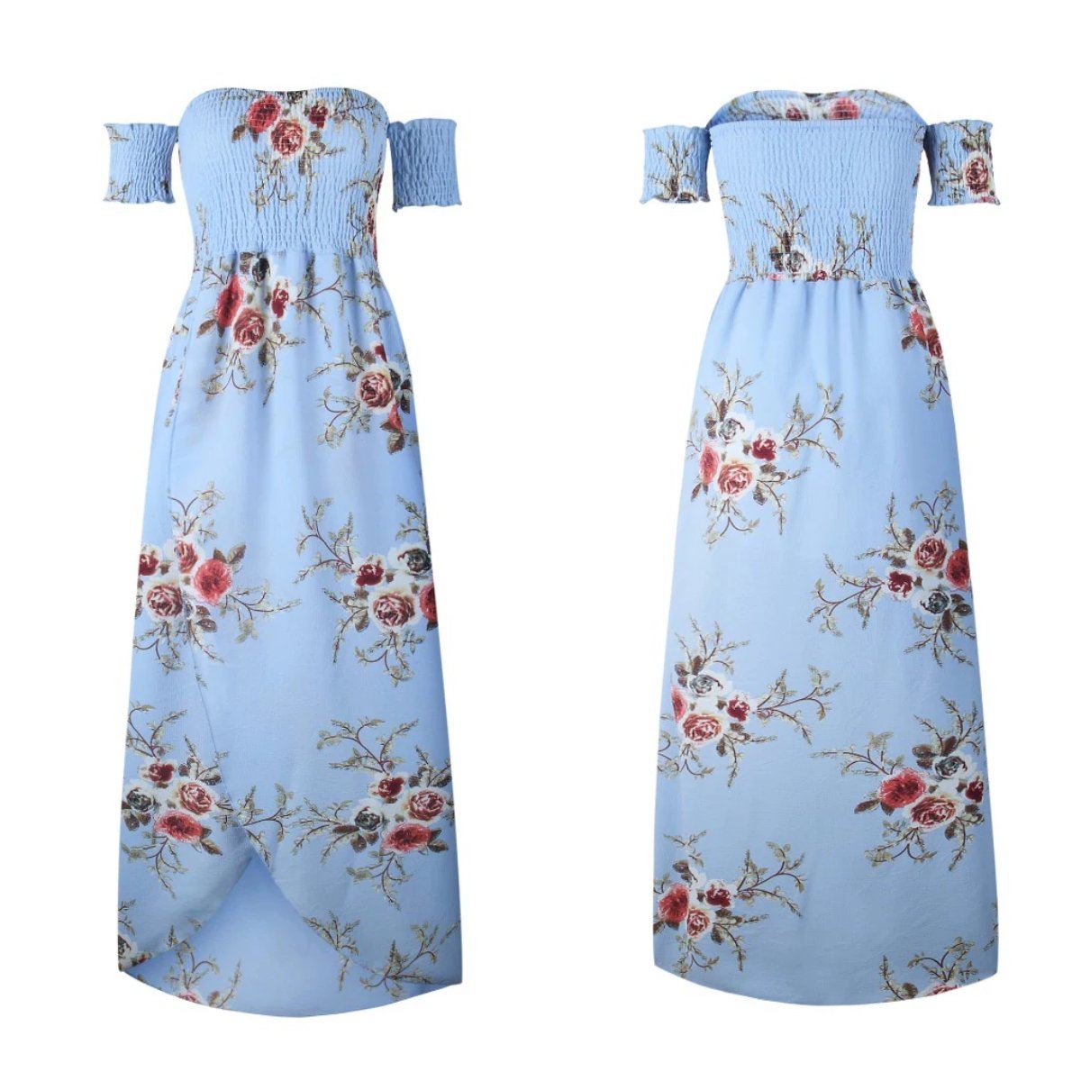 Women's floral off-shoulder summer dress | Elegant plus size beachwear 11