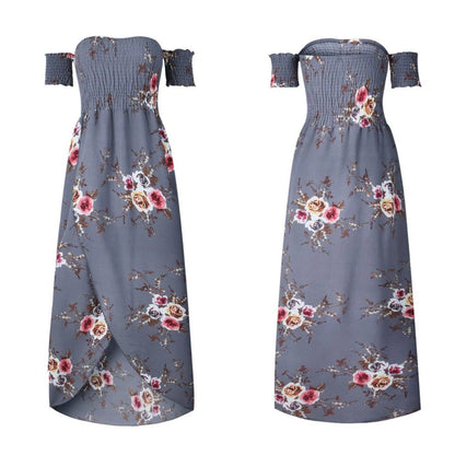 Women's floral off-shoulder summer dress | Elegant plus size beachwear 12