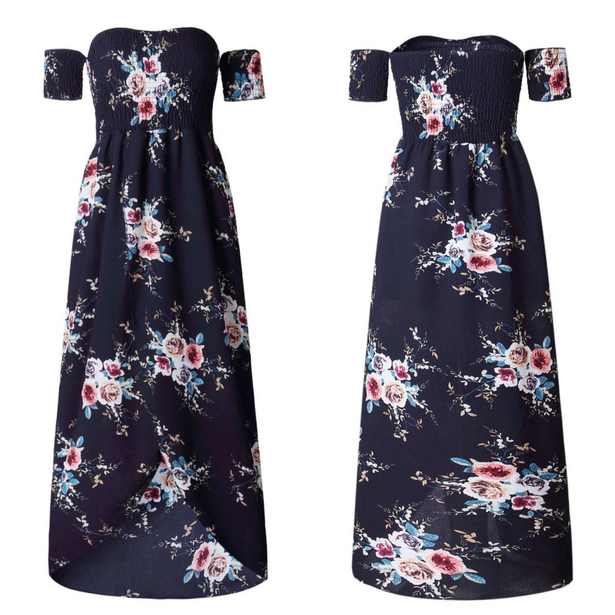 Women's floral off-shoulder summer dress | Elegant plus size beachwear 13