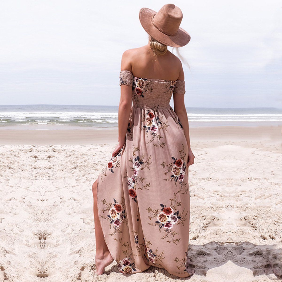 Women's floral off-shoulder summer dress | Elegant plus size beachwear 4