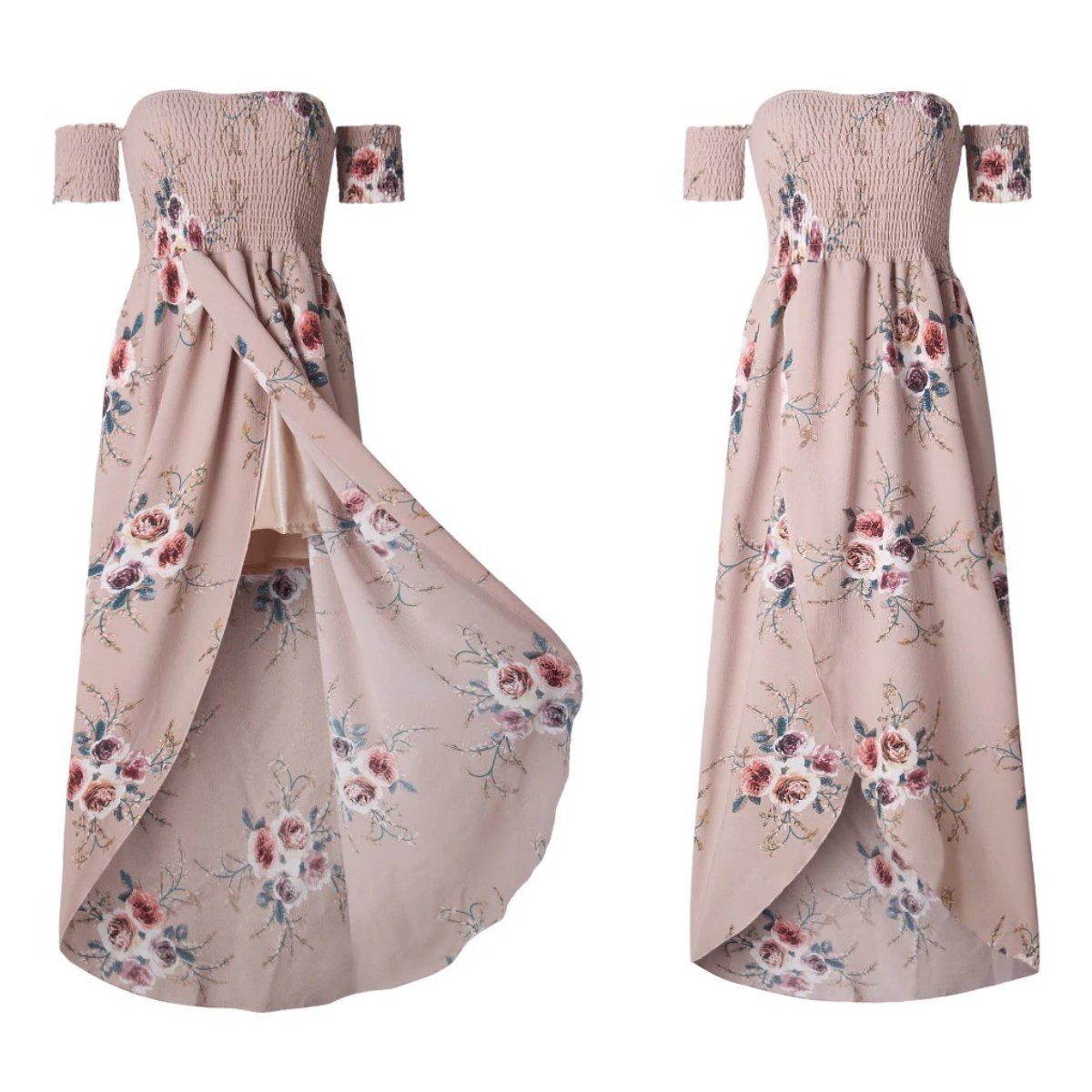 Women's floral off-shoulder summer dress | Elegant plus size beachwear 8