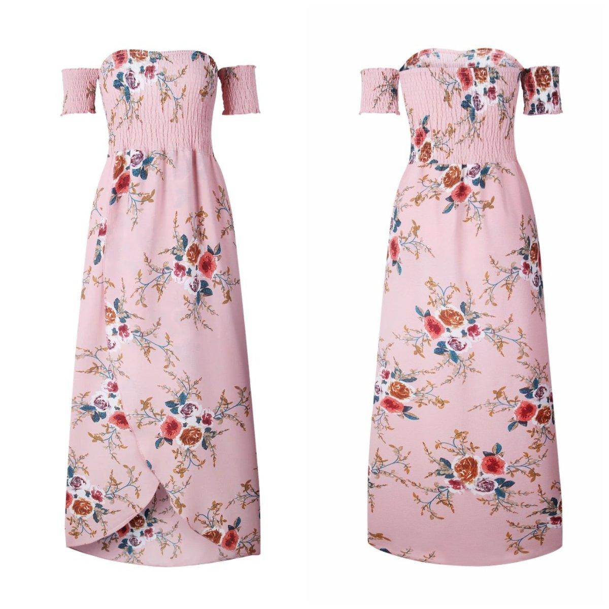 Women's floral off-shoulder summer dress | Elegant plus size beachwear 9