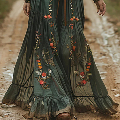 Women's floral pleated maxi dress | Bohemian summer gown 2