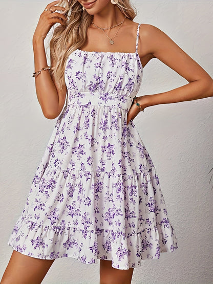 Women's floral rayon sundress | Sleeveless summer dress with fitted waist 1