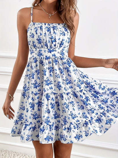 Women's floral rayon sundress | Sleeveless summer dress with fitted waist 5