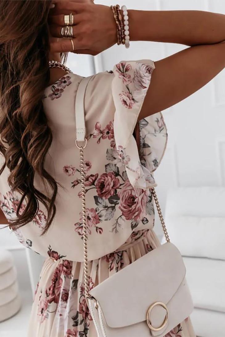 Women's floral wrap midi dress | Elegant lightweight summer dress 7