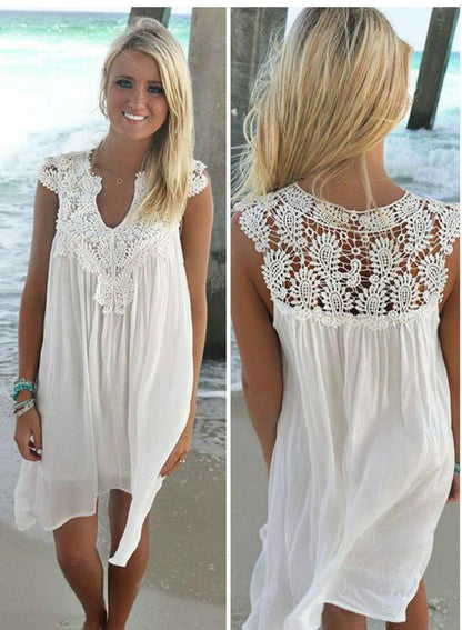 Women's flowy lace beach tunic dress | Plus size lightweight summer dress 0