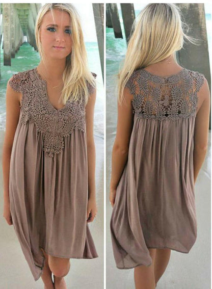 Women's flowy lace beach tunic dress | Plus size lightweight summer dress 1