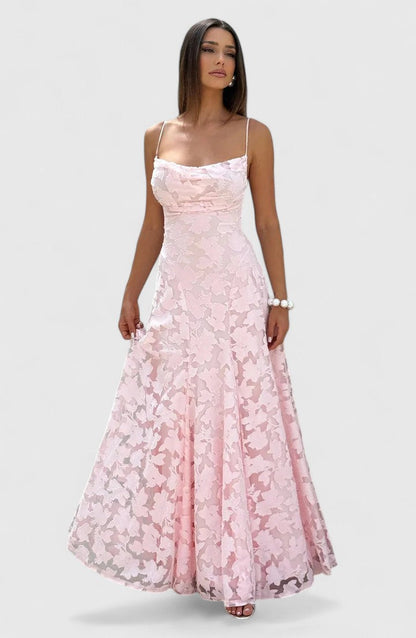 Lyra | Maxikleid mit Wasserfallausschnitt und offenem Rücken