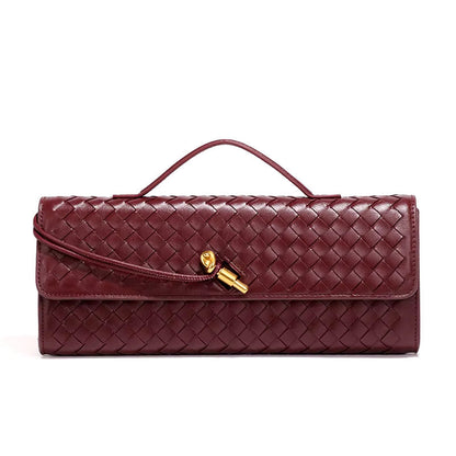 Women's handwoven vegan leather clutch bag | Elegant evening purse for special occasions 1