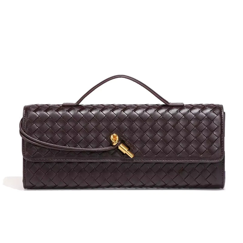 Women's handwoven vegan leather clutch bag | Elegant evening purse for special occasions 2
