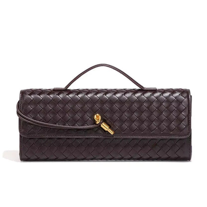 Women's handwoven vegan leather clutch bag | Elegant evening purse for special occasions 2