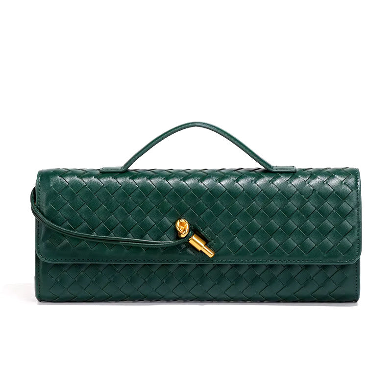 Women's handwoven vegan leather clutch bag | Elegant evening purse for special occasions 3