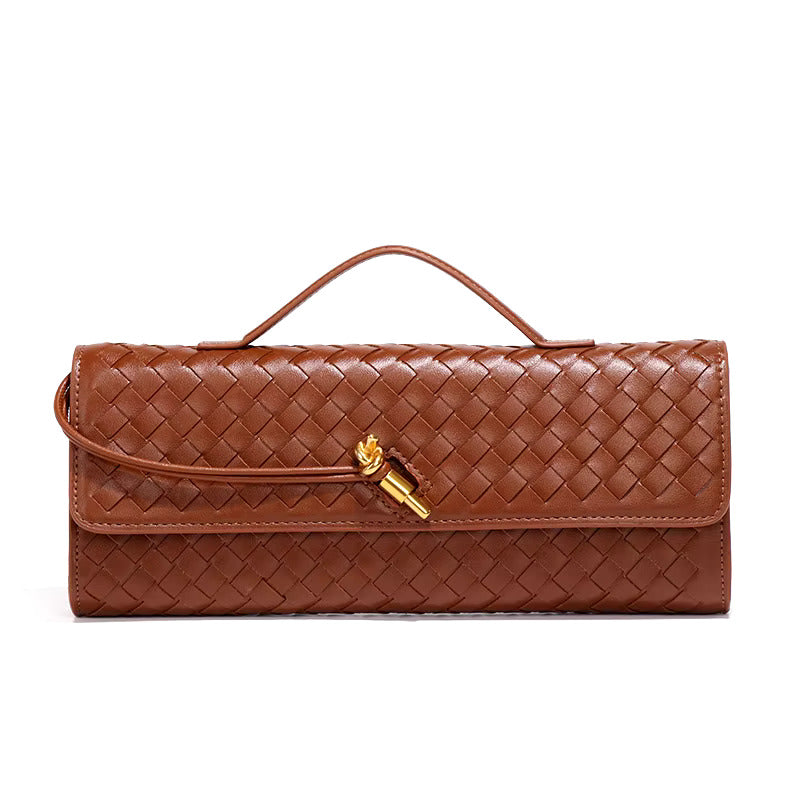 Women's handwoven vegan leather clutch bag | Elegant evening purse for special occasions 4