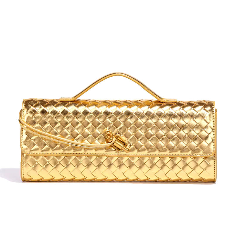 Women's handwoven vegan leather clutch bag | Elegant evening purse for special occasions 5