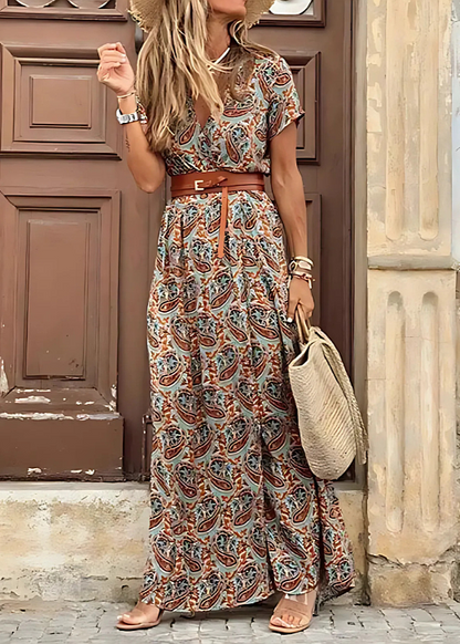 Women's lightweight boho maxi dress | Airy summer dress with matching belt 4