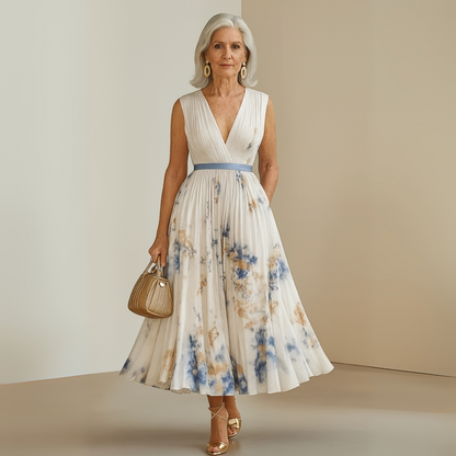 Zoe | Fließendes V-Ausschnitt Maxikleid