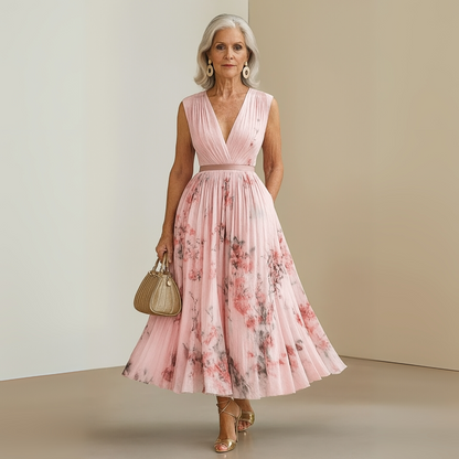 Zoe | Fließendes V-Ausschnitt Maxikleid