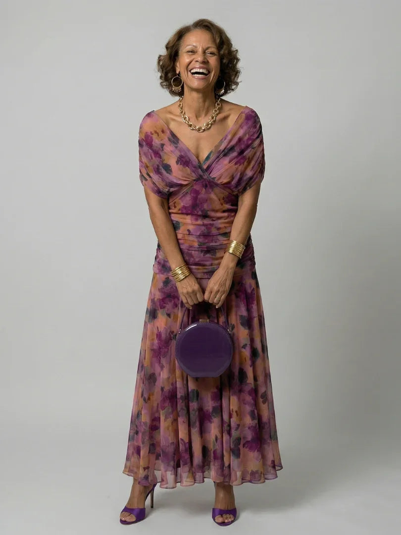 Women's lightweight off shoulder midi dress | Flowy summer dress for casual outings 0