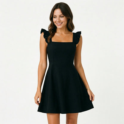 Women's lightweight ruffle strap mini dress | Flattering fit and flare summer style 3