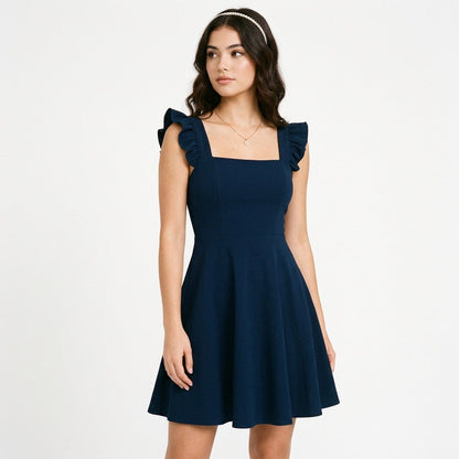 Women's lightweight ruffle strap mini dress | Flattering fit and flare summer style 4