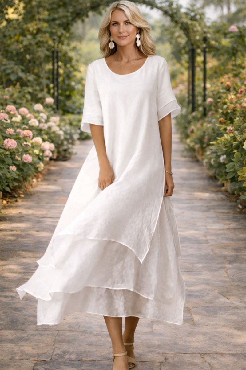 Women's lightweight summer dress | Elegant open neckline design 1