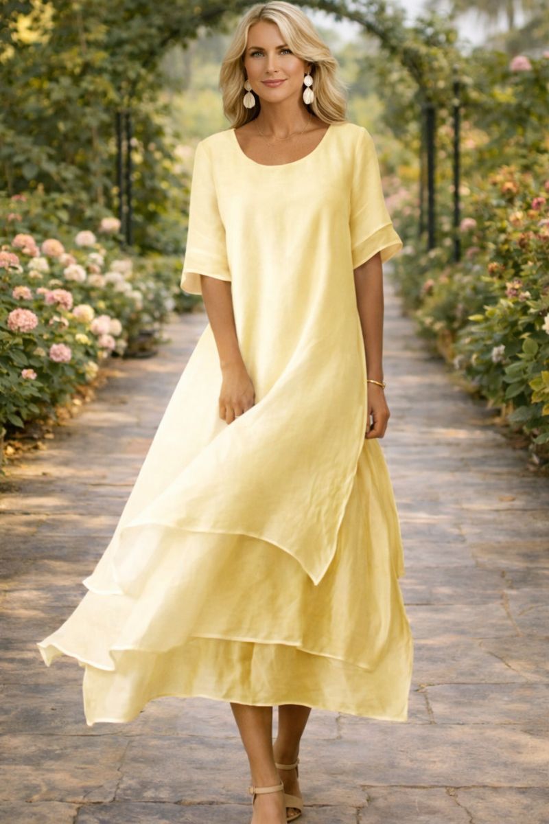 Women's lightweight summer dress | Elegant open neckline design 2