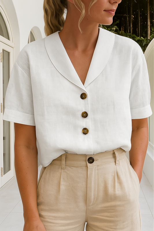 Women's lightweight wrap blouse | Elegant summer top for casual and professional wear 0