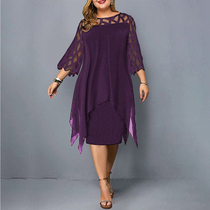 Women's plus size flowy midi dress | Elegant summer dresses for fuller figures 0
