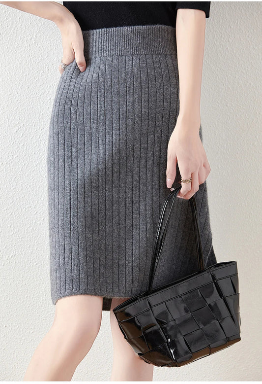 Women's soft merino wool midi skirt | Elegant versatile everyday wear 0