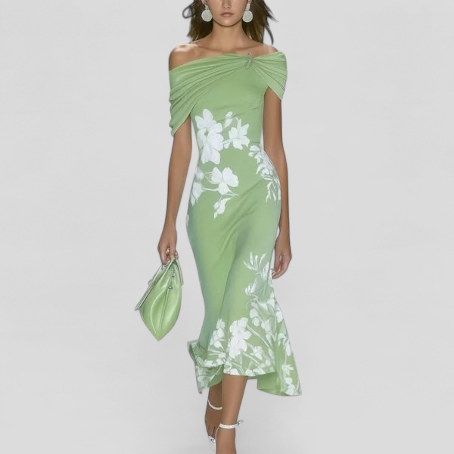 Women's soft printed midi dress | Elegant summer dress for versatile occasions 0