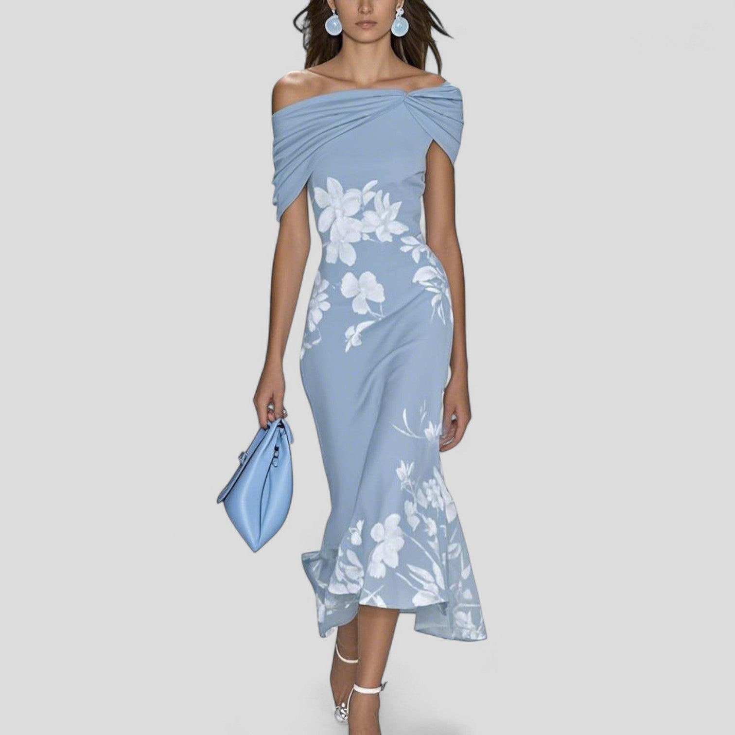 Women's soft printed midi dress | Elegant summer dress for versatile occasions 1