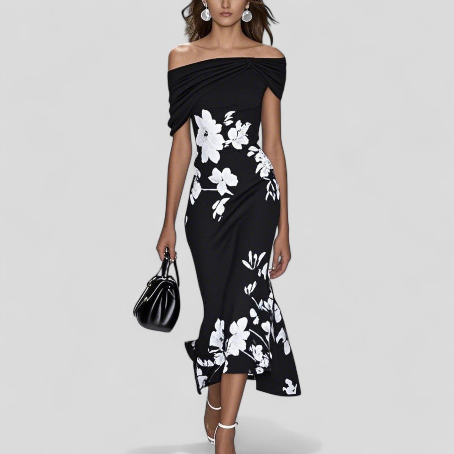 Women's soft printed midi dress | Elegant summer dress for versatile occasions 2