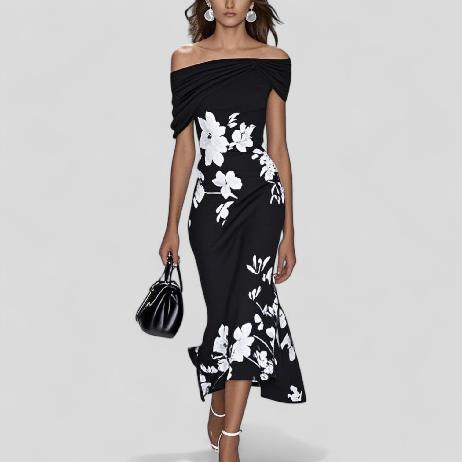 Women's soft printed midi dress | Elegant summer dress for versatile occasions 2