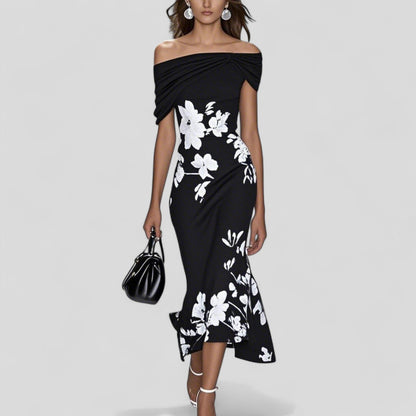 Women's soft printed midi dress | Elegant summer dress for versatile occasions 2