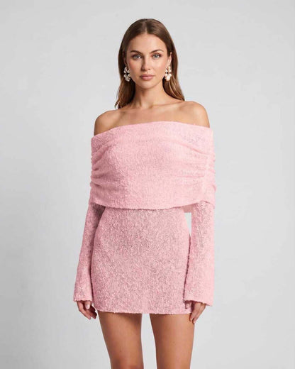 Women's textured knit off-shoulder mini dress | Stylish summer cocktail dress 10
