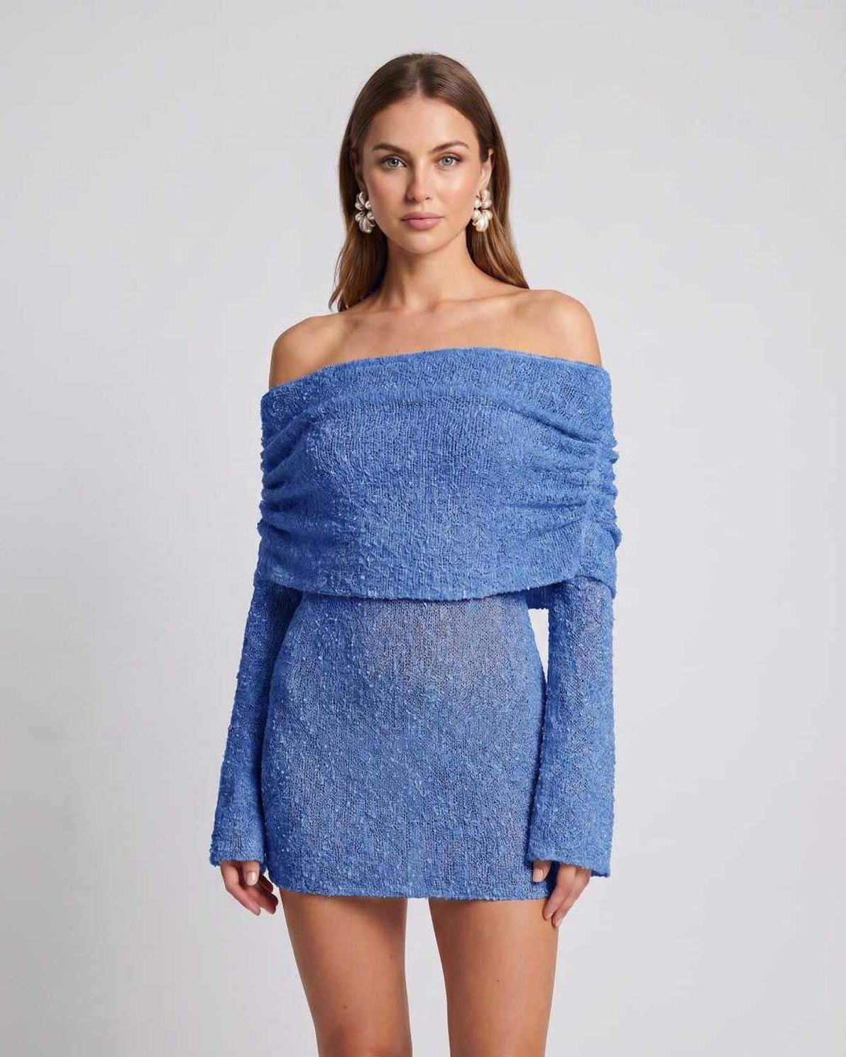 Women's textured knit off-shoulder mini dress | Stylish summer cocktail dress 6