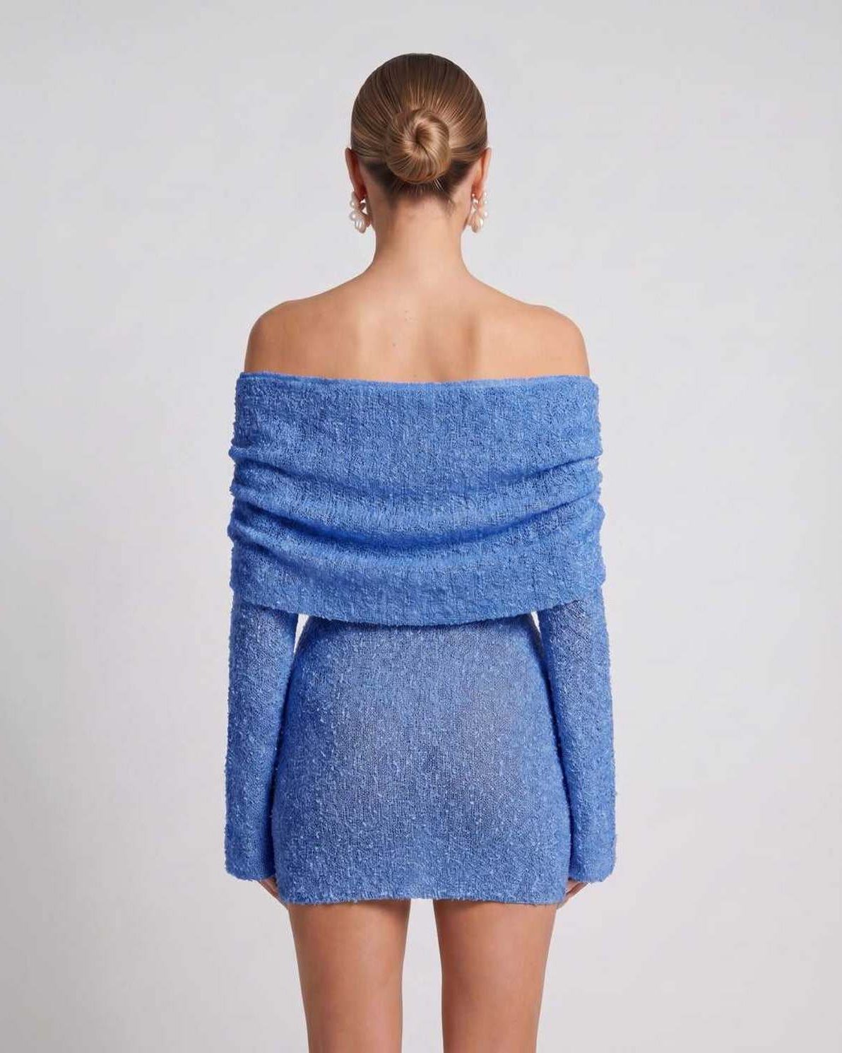 Women's textured knit off-shoulder mini dress | Stylish summer cocktail dress 7