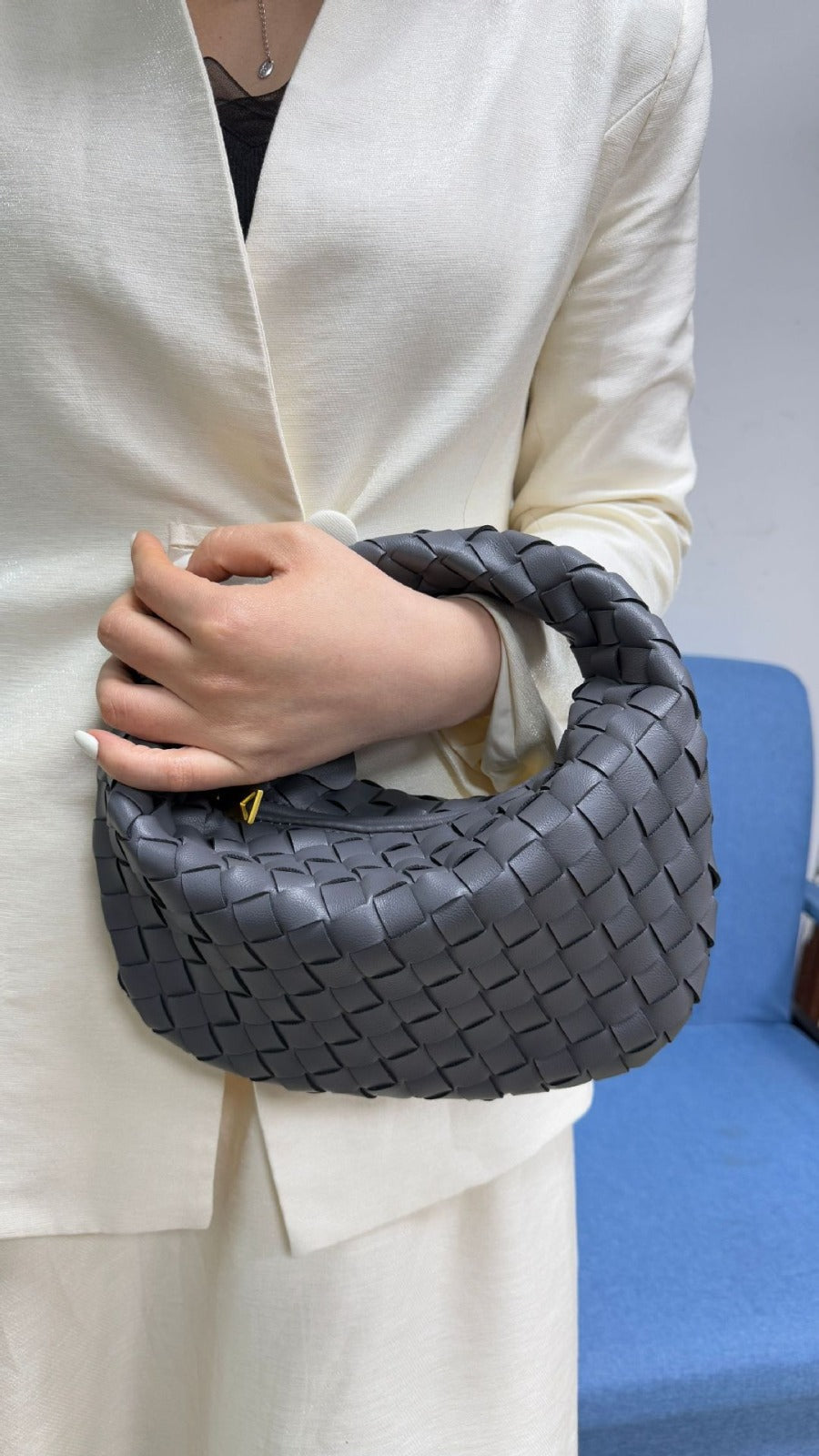 Women's woven vegan leather mini handbag | Compact crossbody bag for casual and formal occasions 23