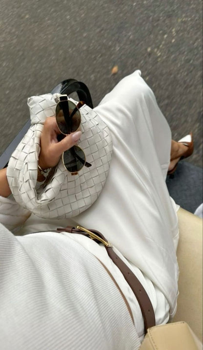 Women's woven vegan leather mini handbag | Compact crossbody bag for casual and formal occasions 6