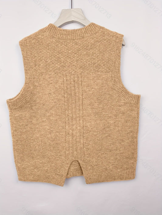 Wilhelmina sweater vest in yellowish-brown